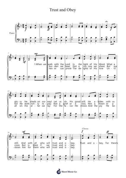 Trust and Obey Sheet Music by Daniel B. Towner-Arr.Joanbar Crichniel