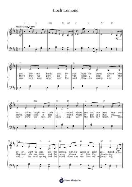 Loch Lomond Sheet Music by Misc Traditional-Arr.Mollpag
