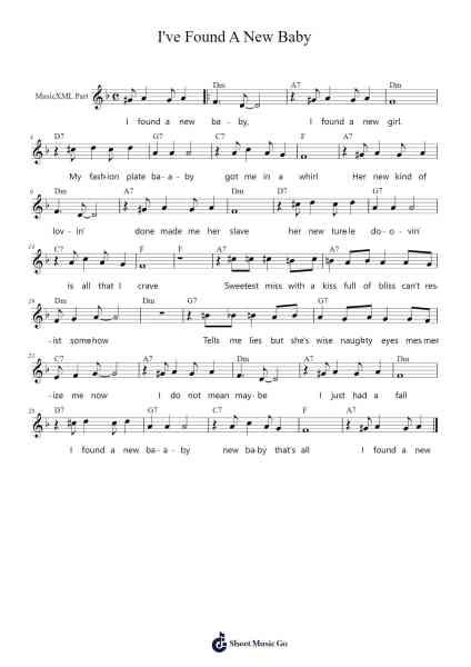 I've Found A New Baby Sheet Music by undefined-Arr.Scottcy Bachfinn