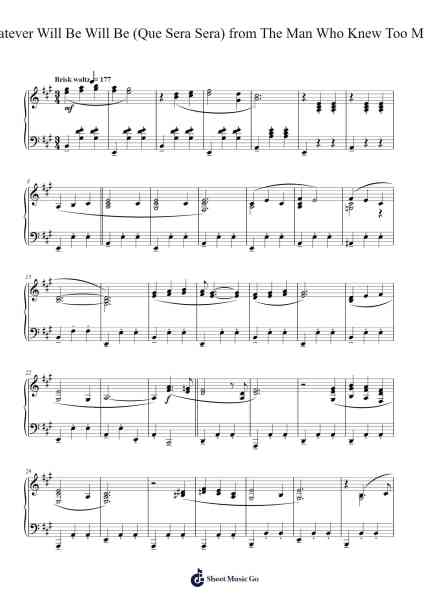 Que Sera, Sera (Whatever Will Be, Will Be) Sheet Music by Doris Day-Arr.Fordlome