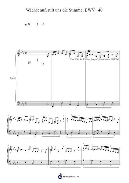 Wachet auf, ruft uns die Stimme, BWV 140 Sheet Music by Johann Sebastian Bach-Arr.Borgriel
