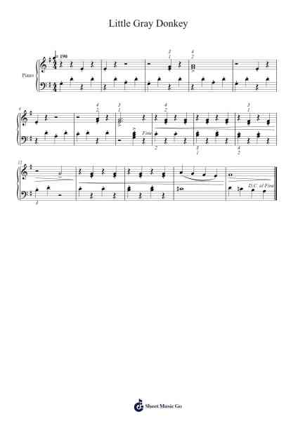 Little Gray Donkey Sheet Music by W. Gillock-Arr.Mila