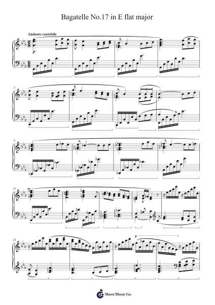 Bagatelle No.17 in E flat major Sheet Music by undefined-Arr.Fordniah