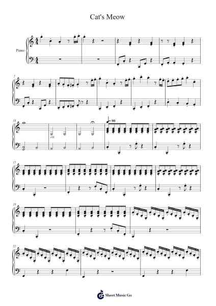 Cat's Meow Sheet Music by Yorkel Tedwoolf-Arr.Mattkell Eushop