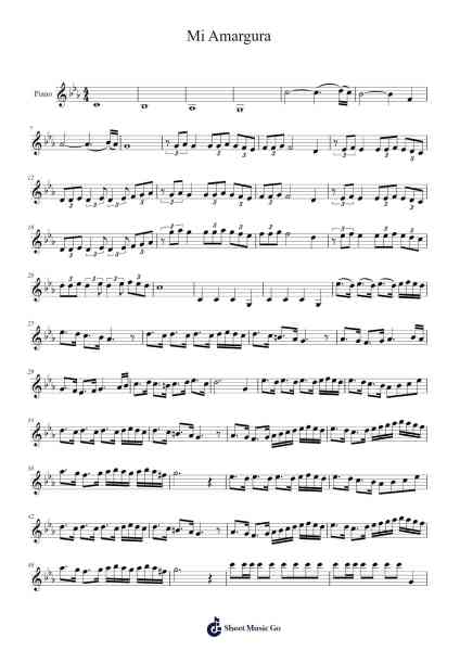 Mi Amargura Sheet Music by Sainsmike-Arr.Arquinn