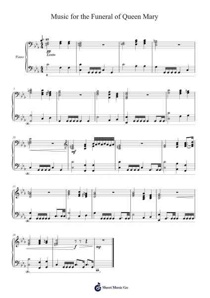 Music for the Funeral of Queen Mary Sheet Music by Henry Purcell-Arr.Kawar Rusfrank