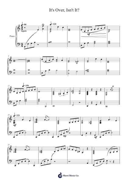 It's Over, Isn't It? Sheet Music by Rebecca Sugar-Arr.Wordcox Maxjack