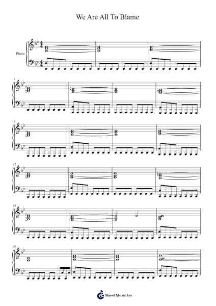We Are All To Blame Sheet Music by Rupert Gregson-Williams-Arr.Hufaithe Deantate
