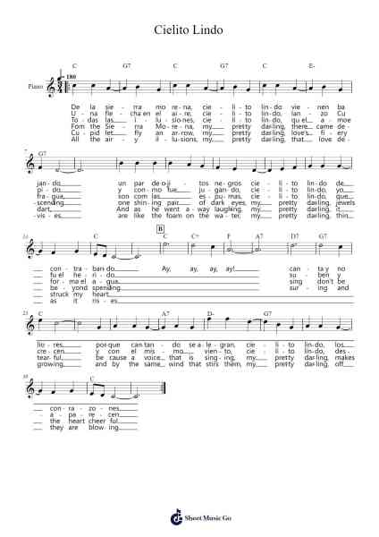 Cielito Lindo Sheet Music by Quirino Mendoza y Cortés-Arr.Jesvin