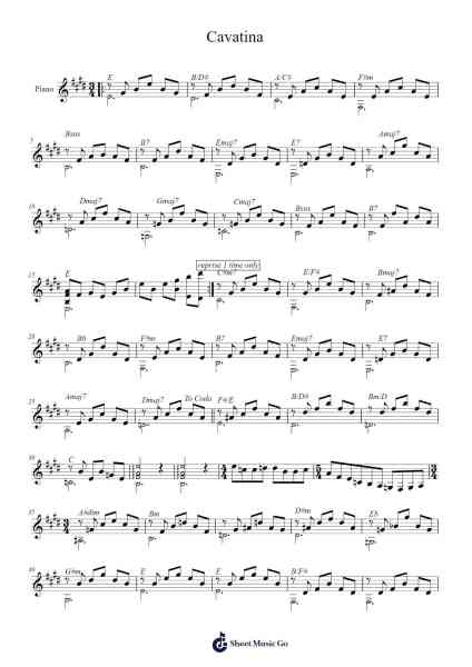 Cavatina Sheet Music by Stanley Myers-Arr.Seac