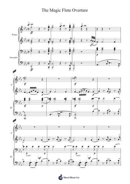 The Magic Flute Overture Sheet Music by Wolfgang Amadeus Mozart-Arr.Spenborg