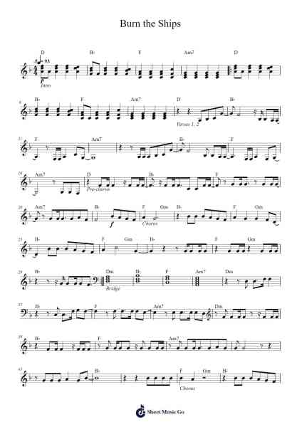 Burn the Ships Sheet Music by For King and Country-Arr.Perglenn Polreade