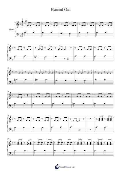 Burned Out Sheet Music by Tori_sosa-Arr.Comnions Irlay