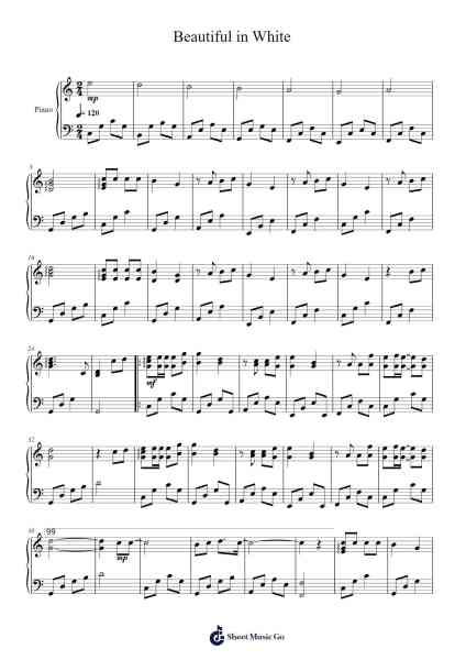 Beautiful in White Sheet Music by undefined-Arr.Fordlome