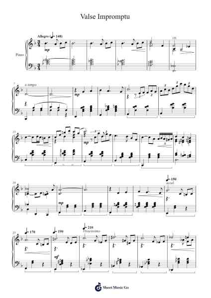 Valse Impromptu Sheet Music by Alex Halme-Arr.O'Conbrooke