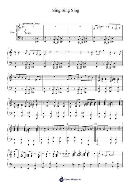 Sing Sing Sing (1938 Carnegie Hall Piano Transcription) โน้ตเพลงโดย Benny Goodman-Arr.Montor