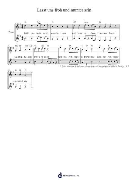 Lasst uns froh und munter sein 樂譜由 undefined - 編曲 Gadam