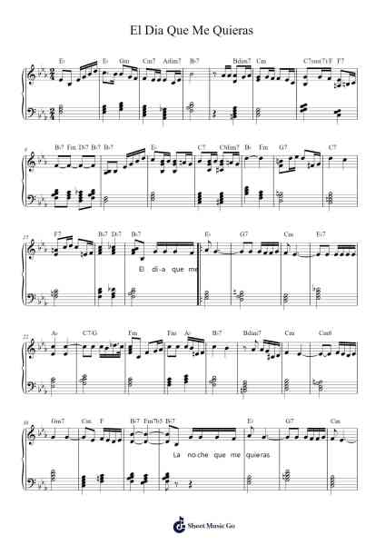 El Dia Que Me Quieras Sheet Music by Carlos Gardel-Arr.Hedbraith