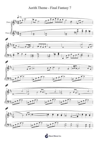 Aerith Theme - Final Fantasy 7 樂譜由 undefined - 編曲 Ruthives Sibylxy