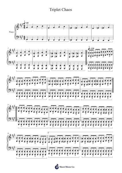 Triplet Chaos Sheet Music by Lamsid-Arr.Chilflower