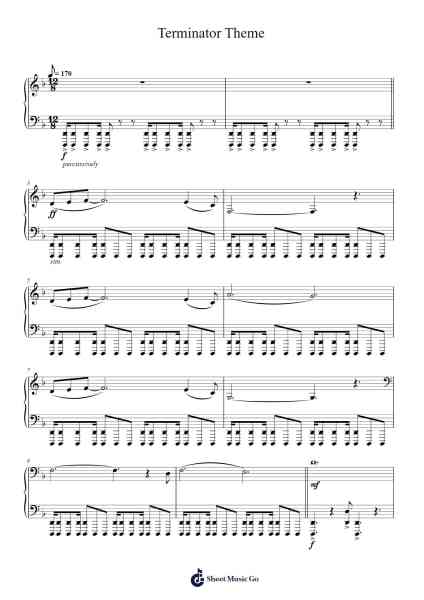 Terminator Theme Notenblatt von Brad Fiedel-Arr.Bunjoan Payley