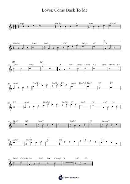 Lover, Come Back To Me Sheet Music by S. Romberg-Arr.Jawild