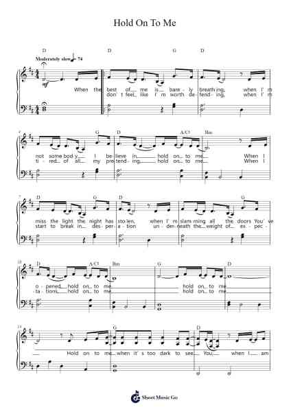 Hold On To Me Sheet Music by Lauren Daigle-Arr.Vanbins
