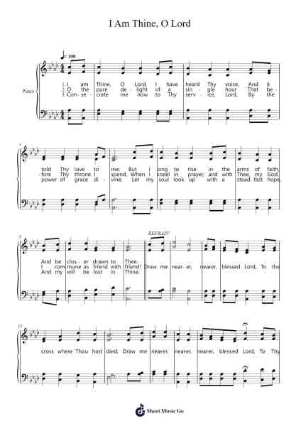 I Am Thine, O Lord Sheet Music by William H. Doane-Arr.Atnon Kimrene