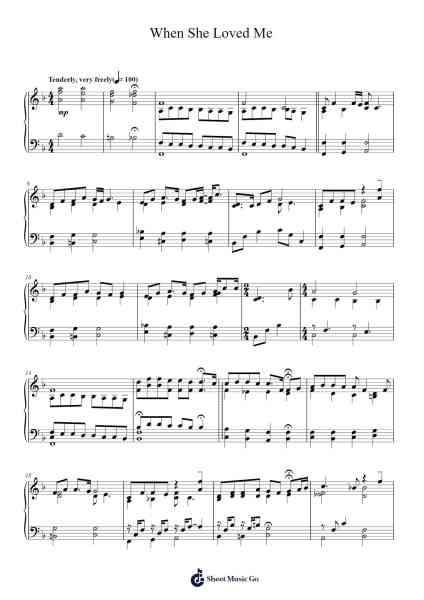 When She Loved Me Sheet Music by Sarah McLachlan-Arr.Aslan Wordford
