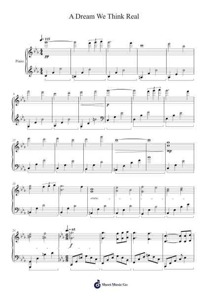 A Dream We Think Real Sheet Music by Brookah-Arr.Lamjane