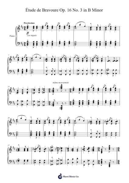 Étude de Bravoure Op. 16 No. 3 in B Minor Sheet Music by Charles-Valentin Alkan-Arr.Wildmy