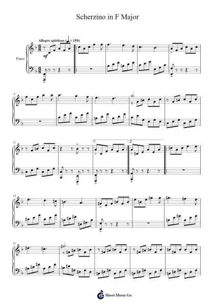 Scherzino in F Major Sheet Music by Cookeda-Arr.Jusmens