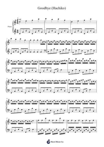 Goodbye (Hachiko) Sheet Music by Jan A.P. Kaczmarek-Arr.Hason