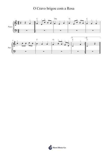 O Cravo brigou com a Rosa Sheet Music by Ruscrofts-Arr.Bridrian