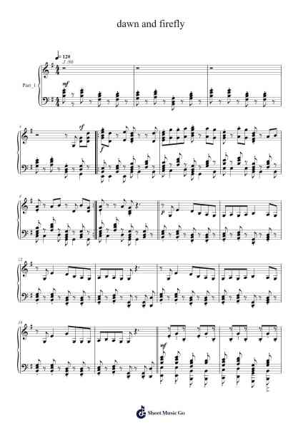 dawn and firefly Sheet Music by Ha-Arr.Sainsgen Junebrowne