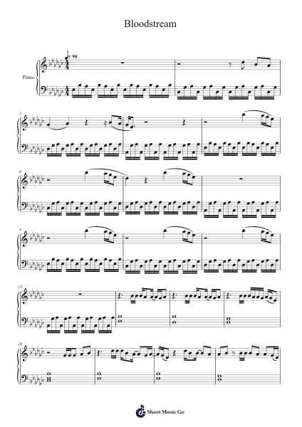 Bloodstream Sheet Music by Ed Sheeran-Arr.Carrnie
