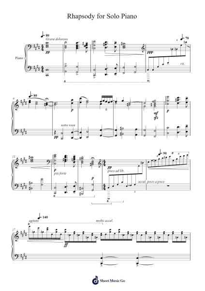 Rhapsody for Solo Piano Sheet Music by Jay Reiter-Arr.Jendine