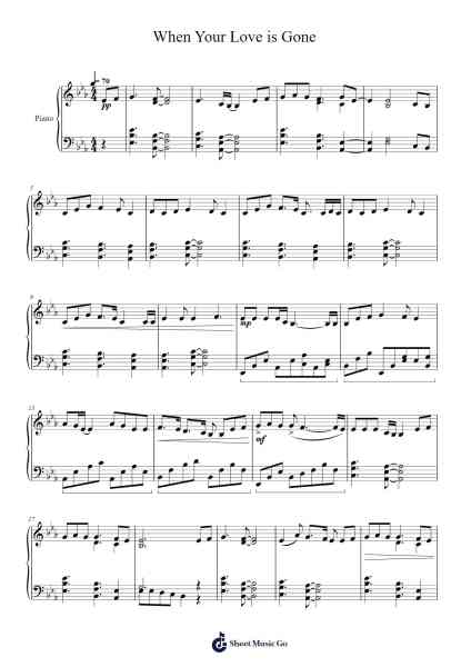 When Your Love is Gone Sheet Music by Jimmy Barnes-Arr.Keatsshua Beareade