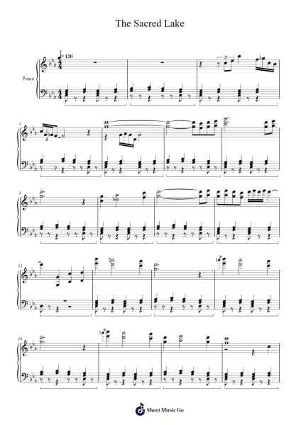 The Sacred Lake (Tomb Raider 4) - Piano Sheet Music by Peter Connelly-Arr.Blanmiles