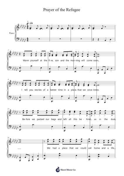 Prayer of the Refugee Sheet Music by Rise Against-Arr.Bellzer Elrene
