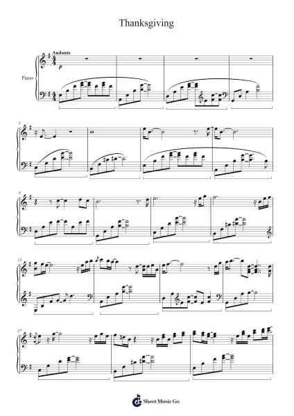 Thanksgiving Sheet Music by George Winston-Arr.Irsharp Bartrah