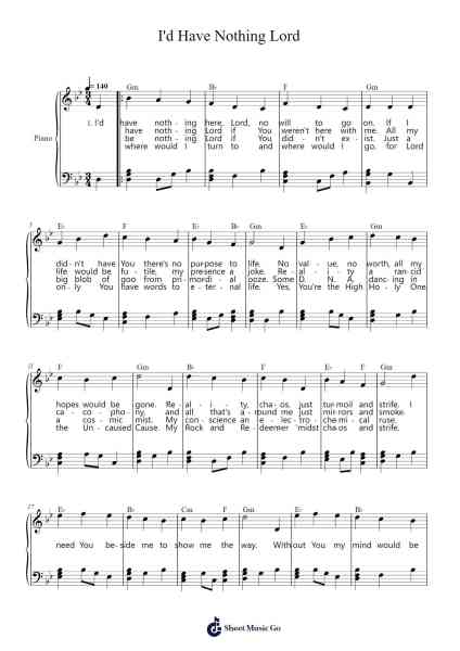 I'd Have Nothing Lord Sheet Music by Craig Godfrey-Arr.Crichriet Hawreen