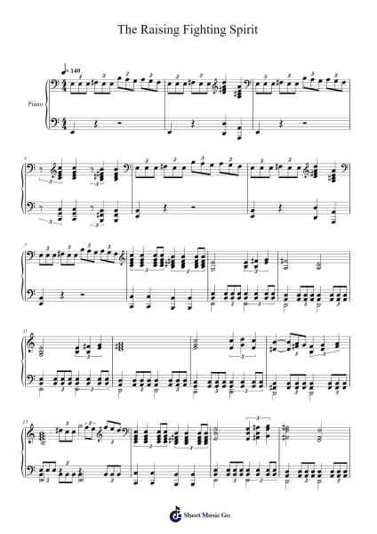 The Raising Fighting Spirit Sheet Music by Toshio Masuda-Arr.Kentnice Dalnoah