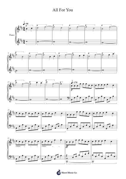 All For You Sheet Music by Gunment Duttcooke-Arr.Spenky Chloelith