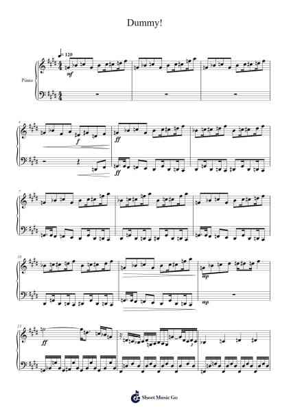 Dummy! Sheet Music by Toby Fox-Arr.Yedpont