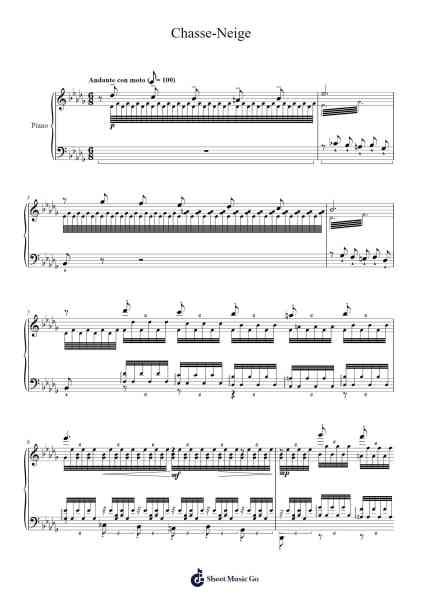 Transcendental Études, S. 139: No. 12 in B-flat Minor, "Chasse-Neige" Sheet Music by Franz Liszt-Arr.Vinpeare