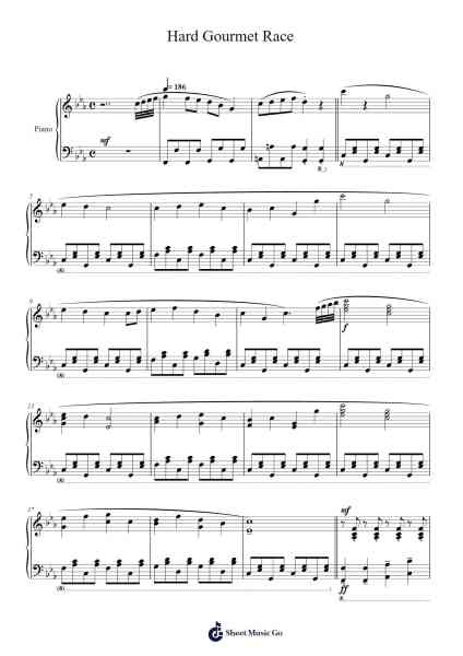Hard Gourmet Race Sheet Music by Jun Ishikawa-Arr.Poundnions