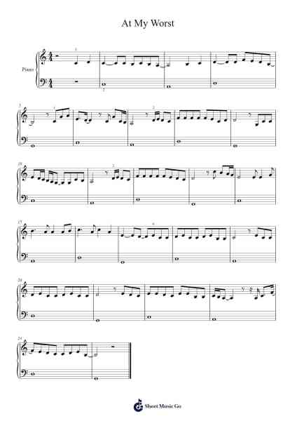 At My Worst Sheet Music by Pink Sweat$-Arr.Lanps Gailkyle