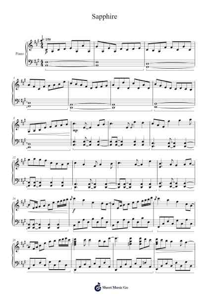 Sapphire Sheet Music by Detio Gemlo-Arr.Blybohm