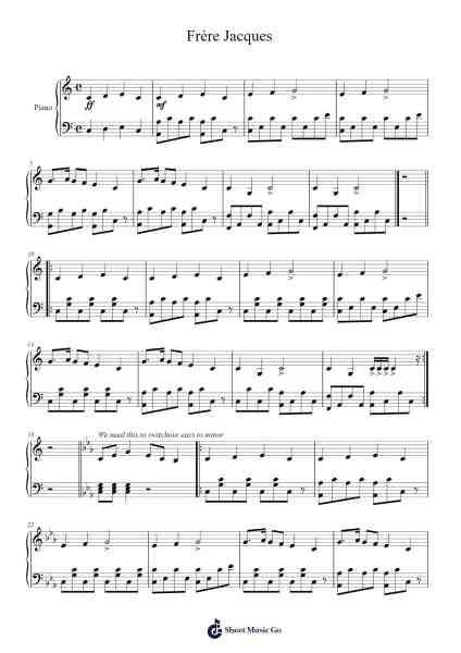 Frère Jacques Sheet Music by Misc Children-Arr.Stanthy